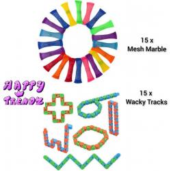 Happy Trendz® Mesh and marble - Wacky Tracks  | 30 Stuks |Uitdeelpakket /  Fidget toy | Cadeau | Goedkoop | Anti-Stress | Fidgets toys pakket